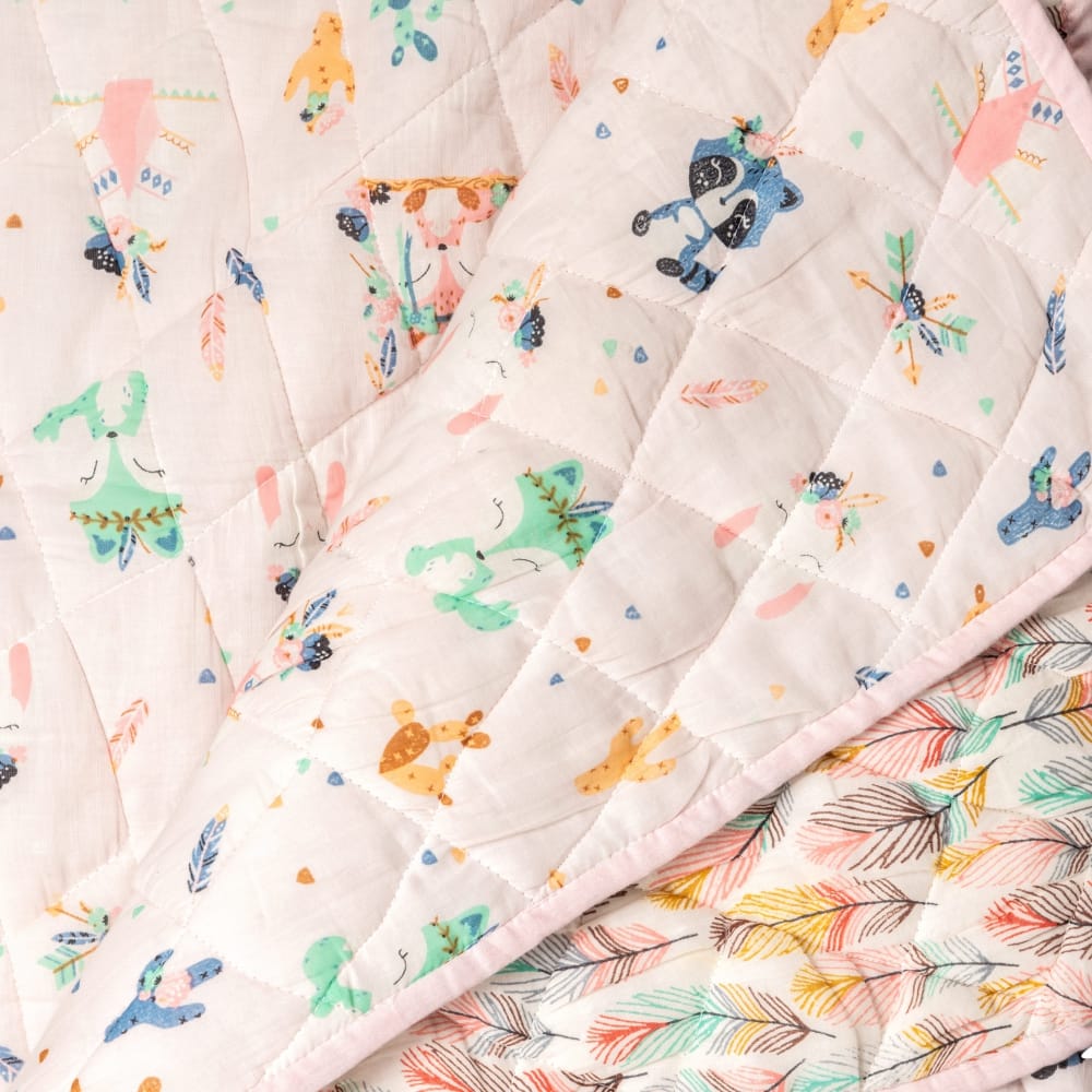 Theoni 100% Organic Cotton reversible Quilts - Bohemian Friends