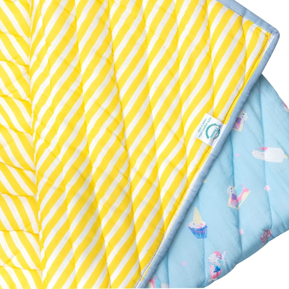 Theoni 100% Organic Cotton reversible Quilts - Sugar Pop