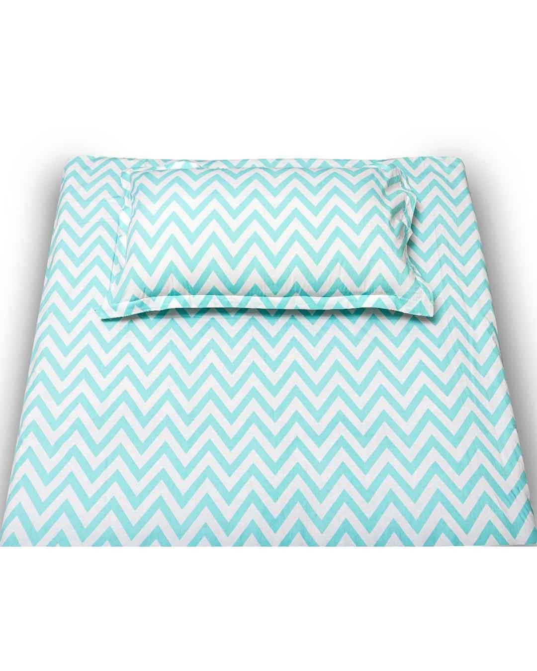 100% Organic Cotton 220-Thread Counts Flat Single Bedsheets - Chevron Love