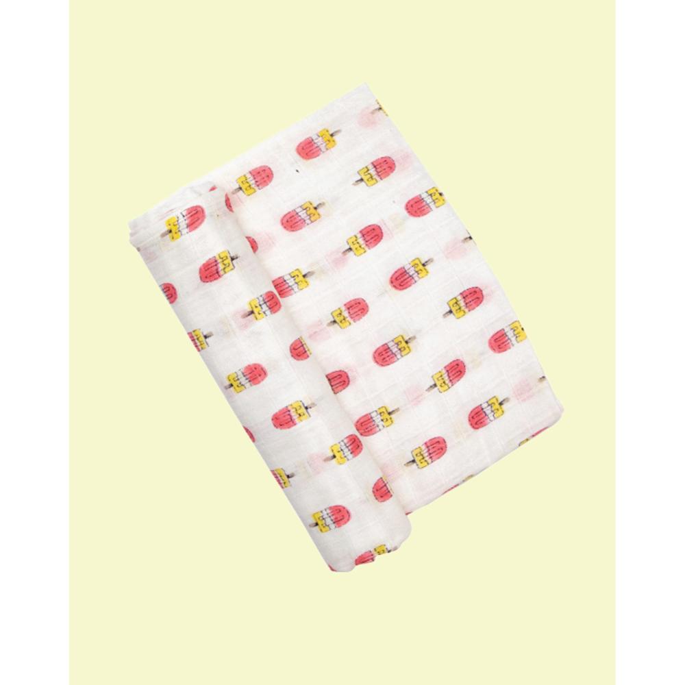 Theoni 100% organic cotton muslin swaddle-Popsicle Fun Pink
