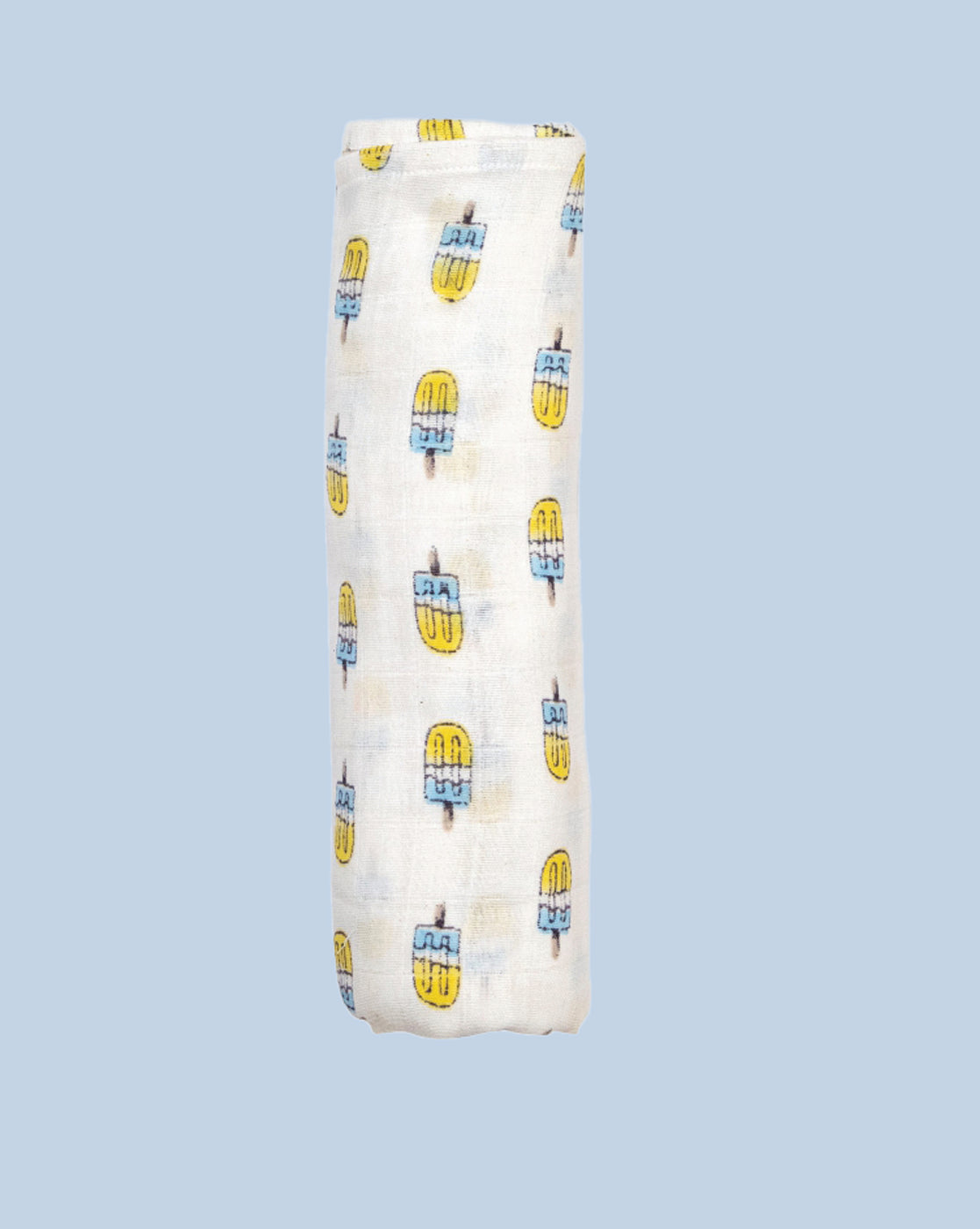 Theoni 100% organic cotton muslin swaddles(Set of 2)-Popsicle Fun Blue