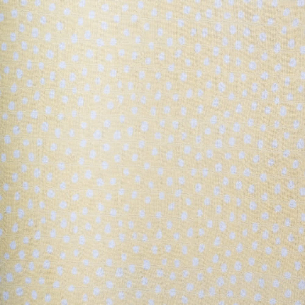 Theoni Sunflower Polka Fitted Crib Sheet - 100% Organic Cotton Muslin Cot Sheet, Super Soft, Breathable, Smooth, Absorbent, Twill Fabric For Infants, Newborns, Babies & Toddlers