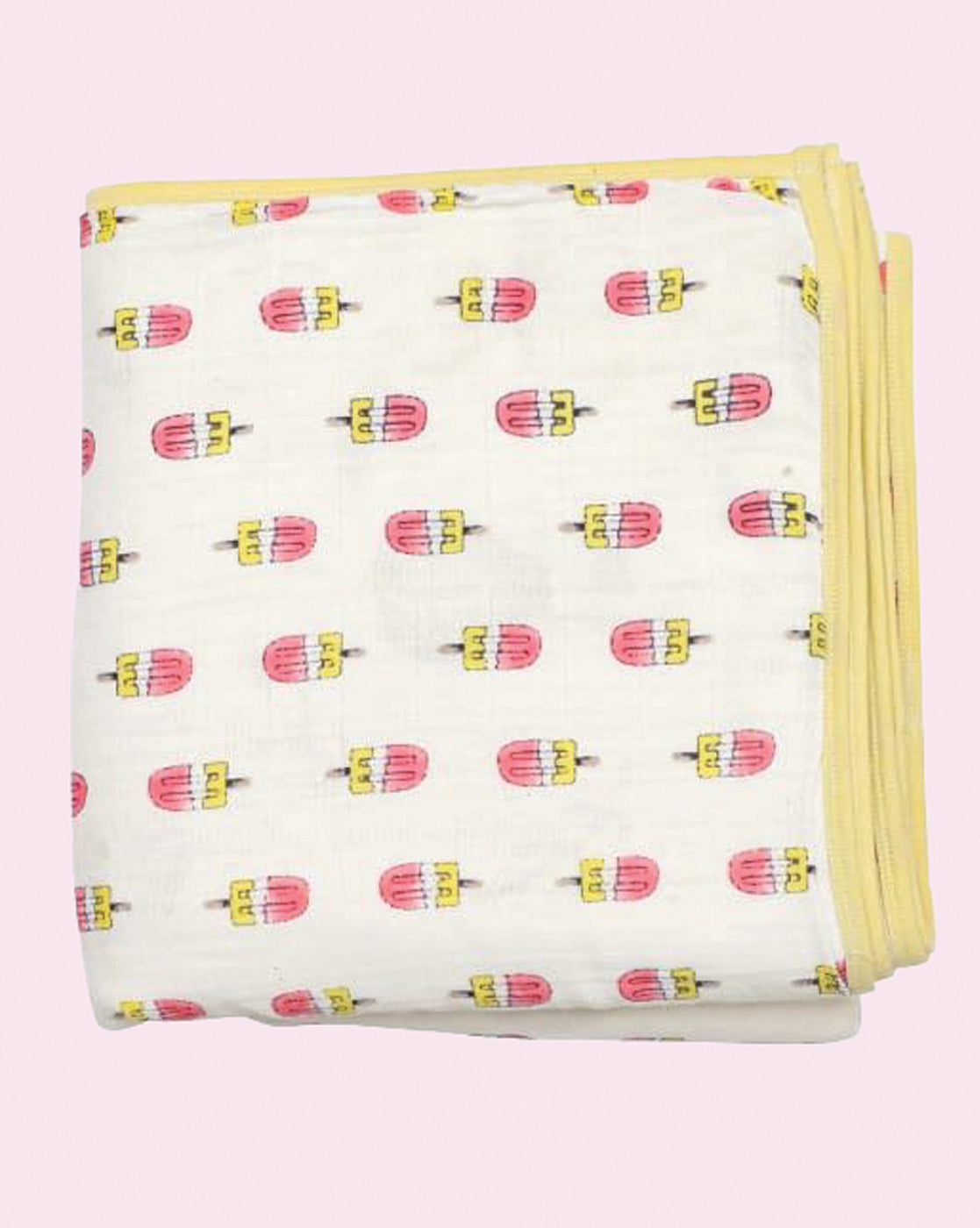 Theoni 100% Organic muslin reversible Snuggle Blankets-Popsicle Fun Pink
