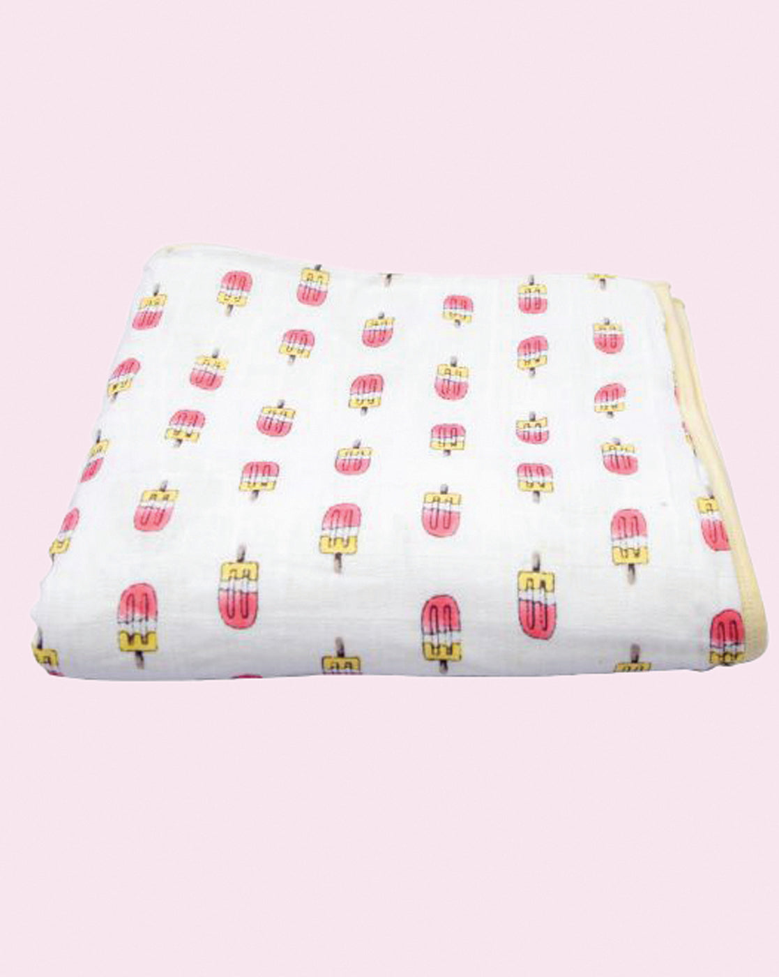 Theoni 100% Organic muslin reversible Snuggle Blankets-Popsicle Fun Pink