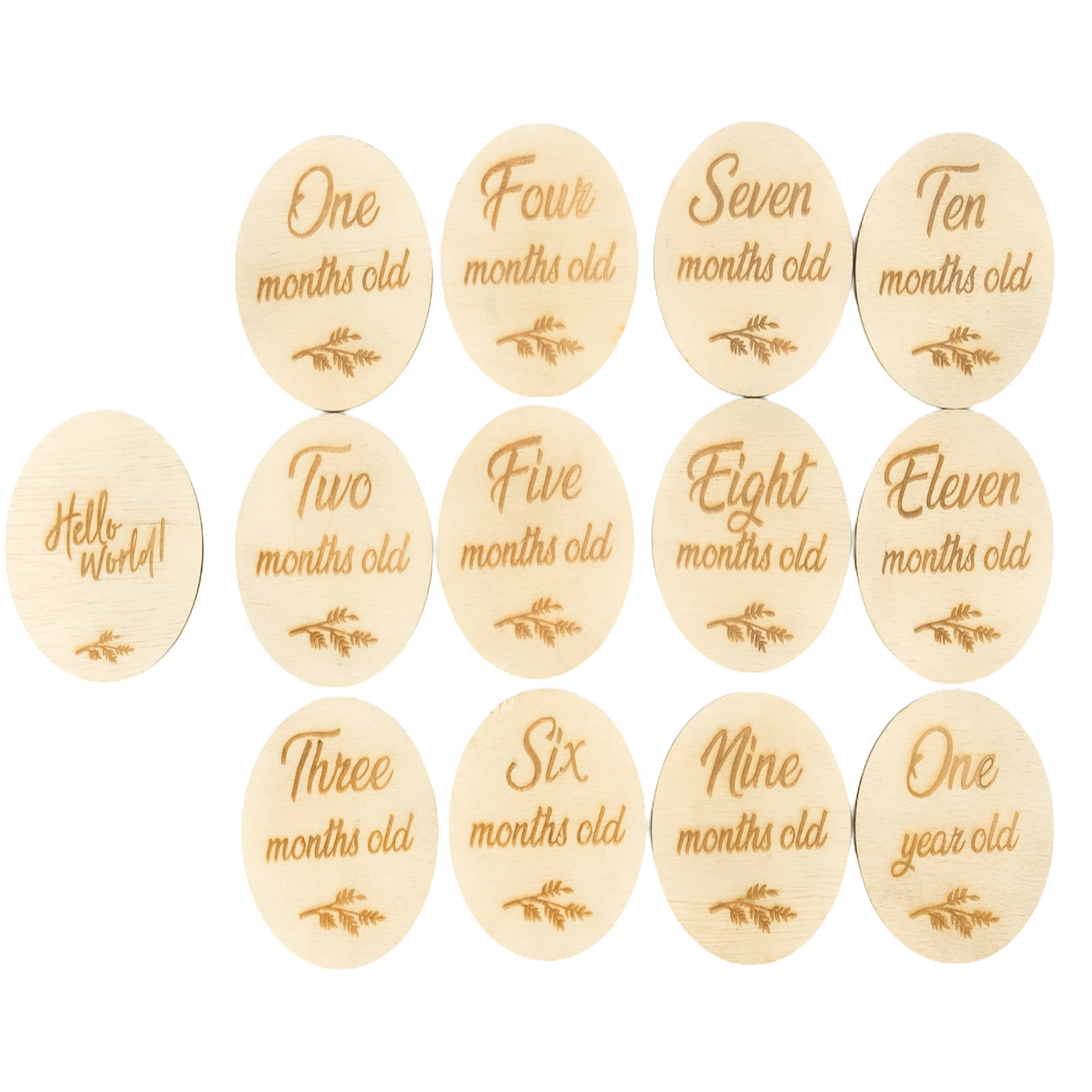 Baby Monthly Photo Props: Classic Wooden Monthly Milestone Card Discs From Newborn To 1 Year, Wooden Baby Photoshoot Props For Baby Girl Or Baby Boy Newborn Gifts 13 Pc