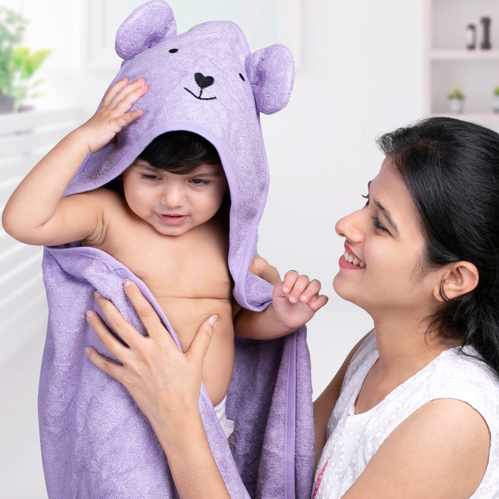 Theoni Bamboo Hooded Baby Towel - Lilac