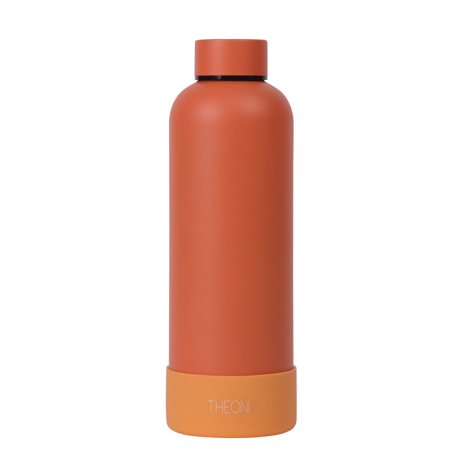 Theoni stainless Steel Double Walled Insulated Thermos Flask / Insulated Water Bottle| 24 Hours Hot & Cold |Leak Proof| Easy to Carry School And Travel Bottle - Zesty Orange & Deep Black (Set of 2) (500ml)