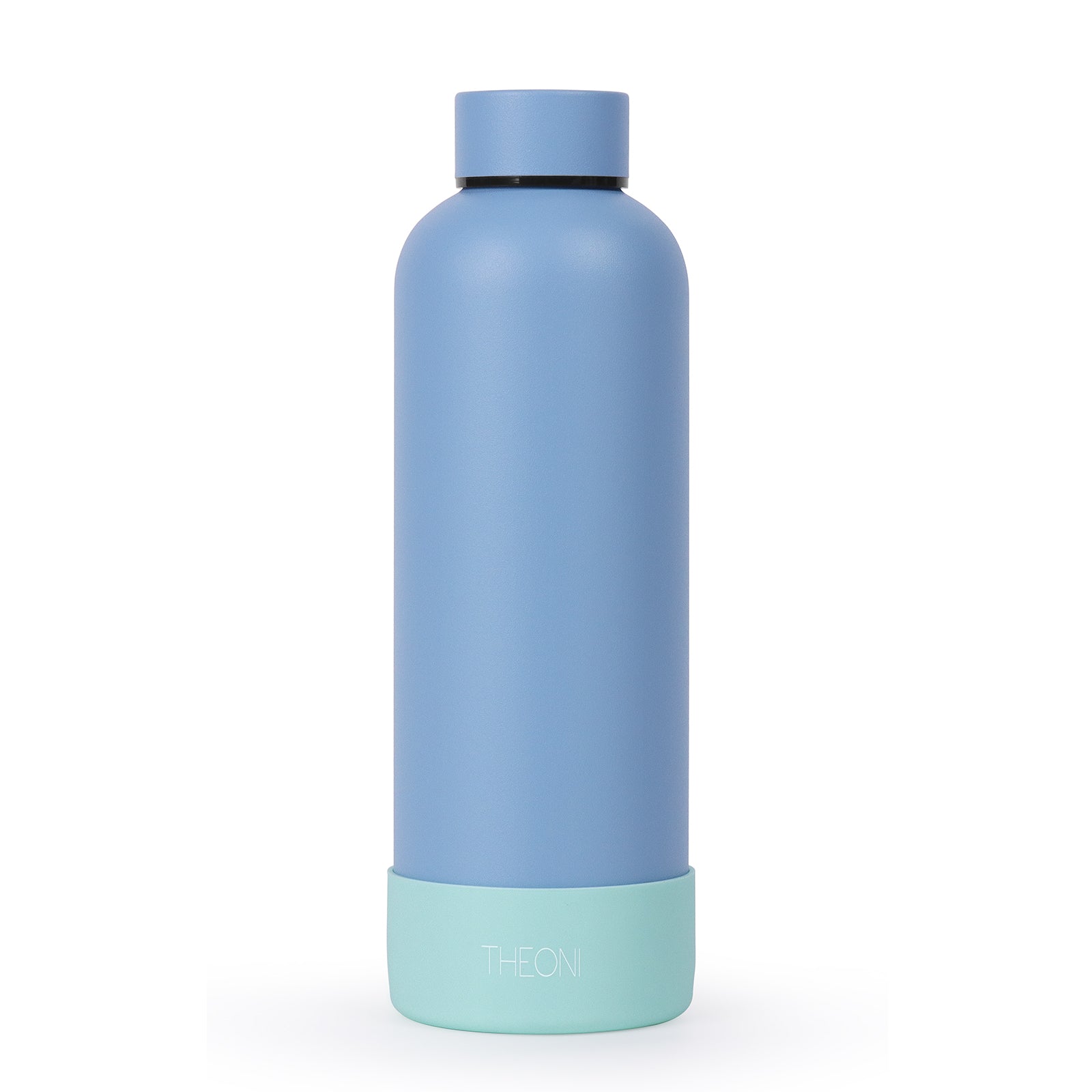 Theoni stainless Steel Double Walled Insulated Thermos Flask / Insulated Water Bottle| 24 Hours Hot & Cold |Leak Proof| Easy to Carry School And Travel Bottle - Deep Black & Weekday Blues ( Set of 2 ) (500ml)