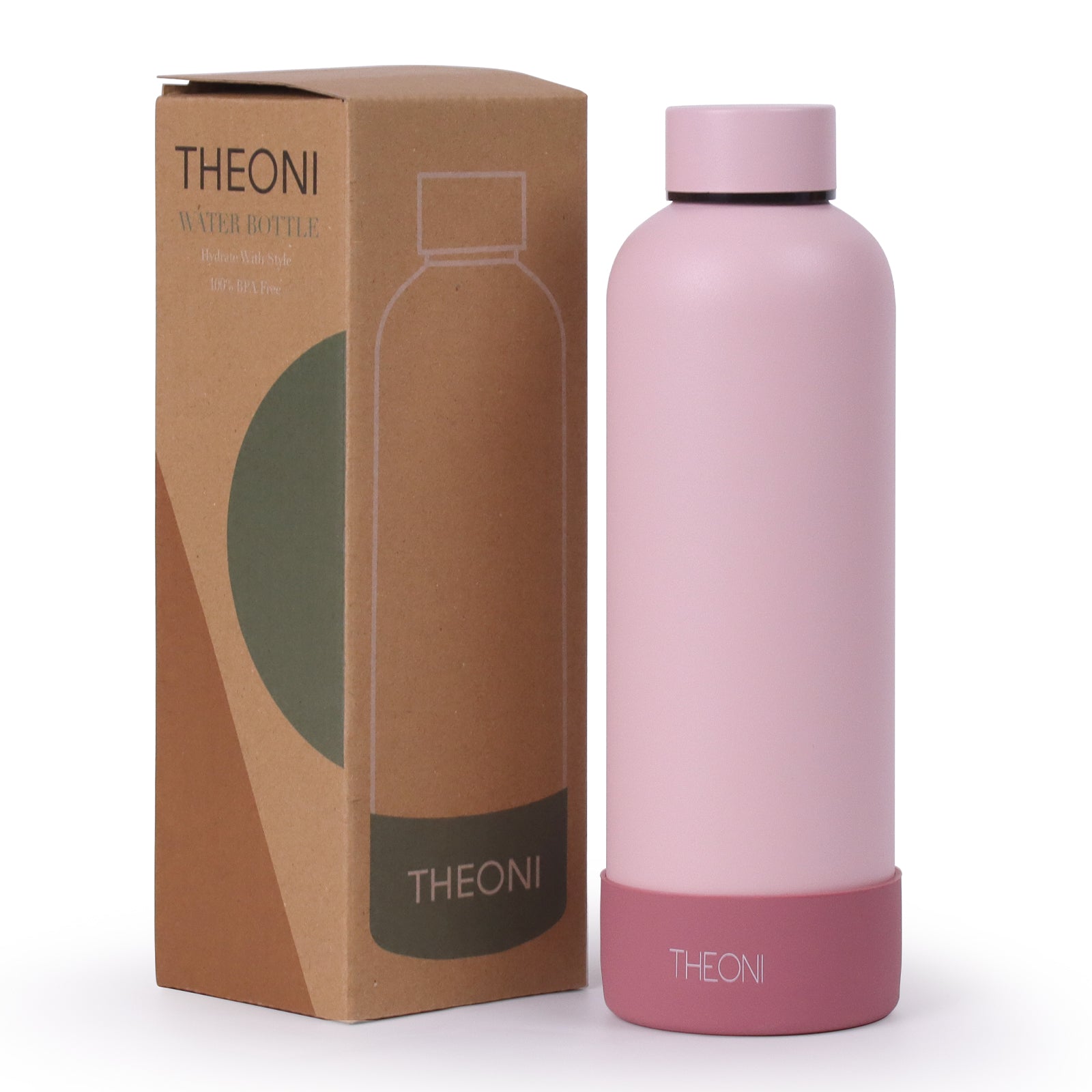 Theoni stainless Steel Double Walled Insulated Thermos Flask / Insulated Water Bottle| 24 Hours Hot & Cold |Leak Proof| Easy to Carry School And Travel Bottle - Pretty Peach & Zesty Orange (Set of 2 ) (500ml)