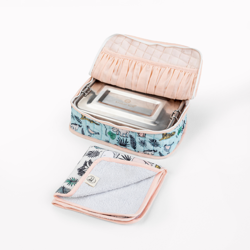 Stainless Steel Bento Lunch Box With Cover And Napkin