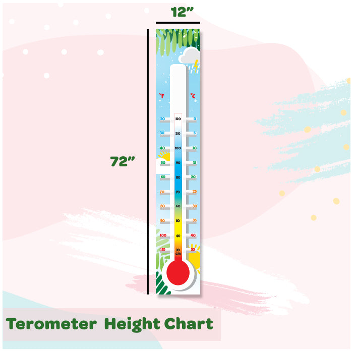 Thermometer Height Chart Wall Stickers