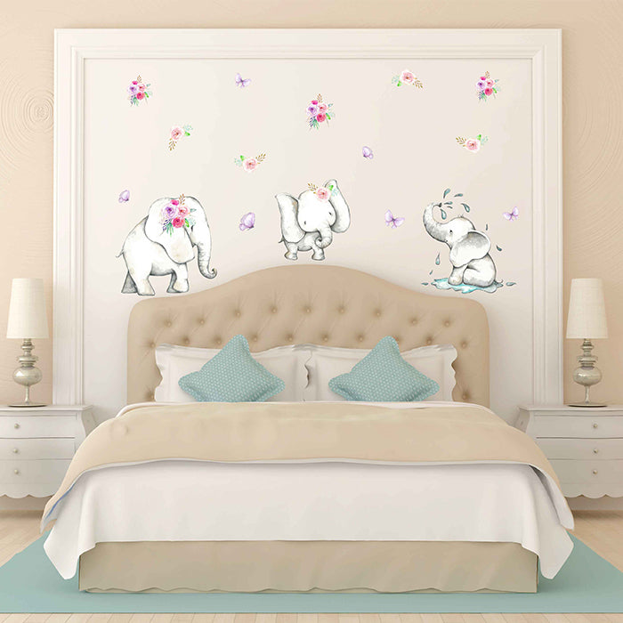 Cute Elephant Wall Decal For Baby Nursery