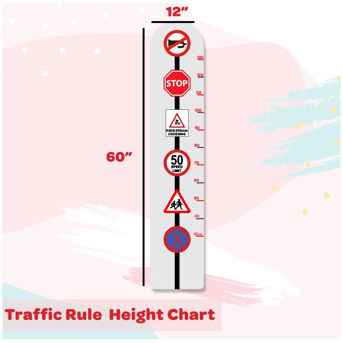 Traffic Rule Height Chart Wall Sticker For Kids