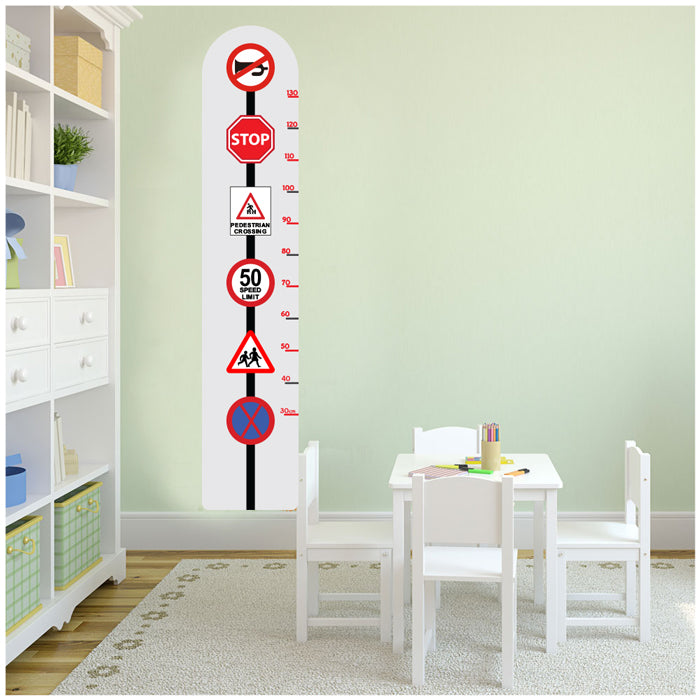 Traffic Rule Height Chart Wall Sticker For Kids