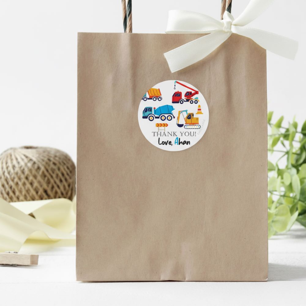 Personalised Round Thank You Label