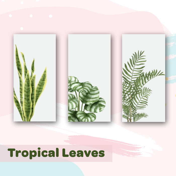 Tropical Leaves Canvas For Wall(Set of 3)