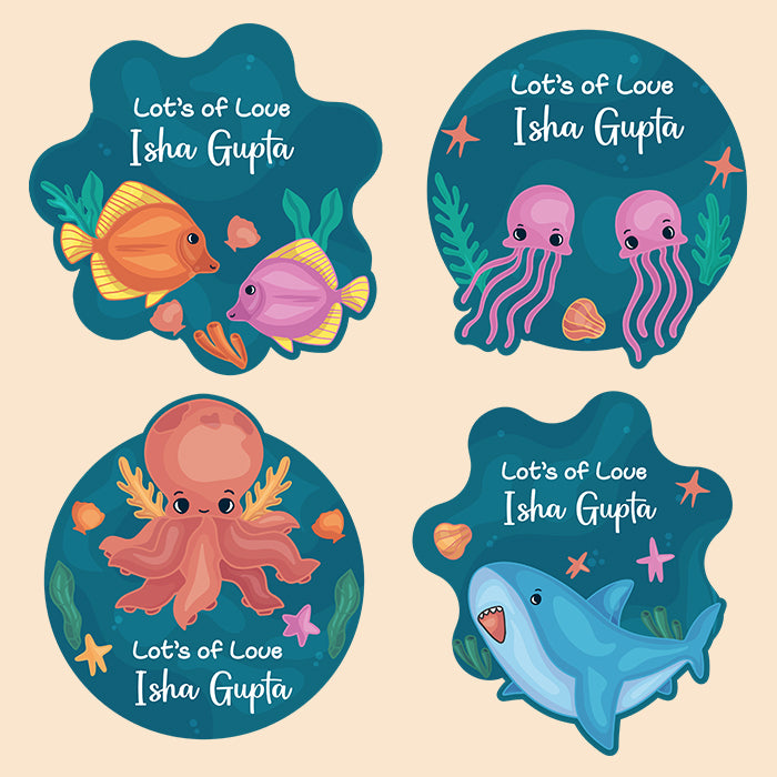 Personalised Gift Sticker - Under the Ocean - Set of 60