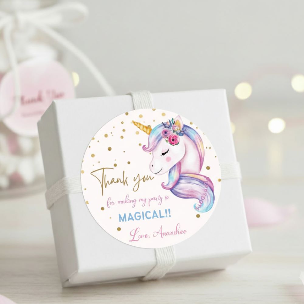 Personalised Round Thank You Label