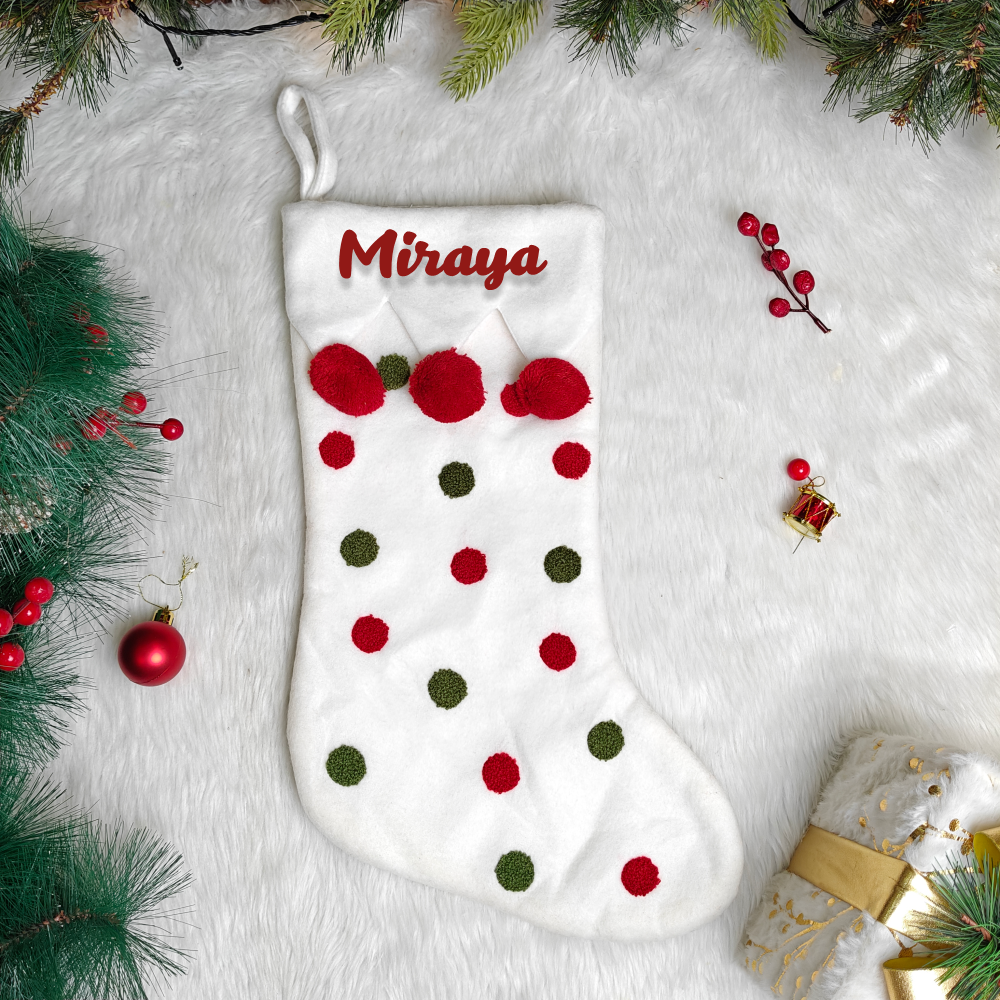Personalised Pom Pom Polka Stocking