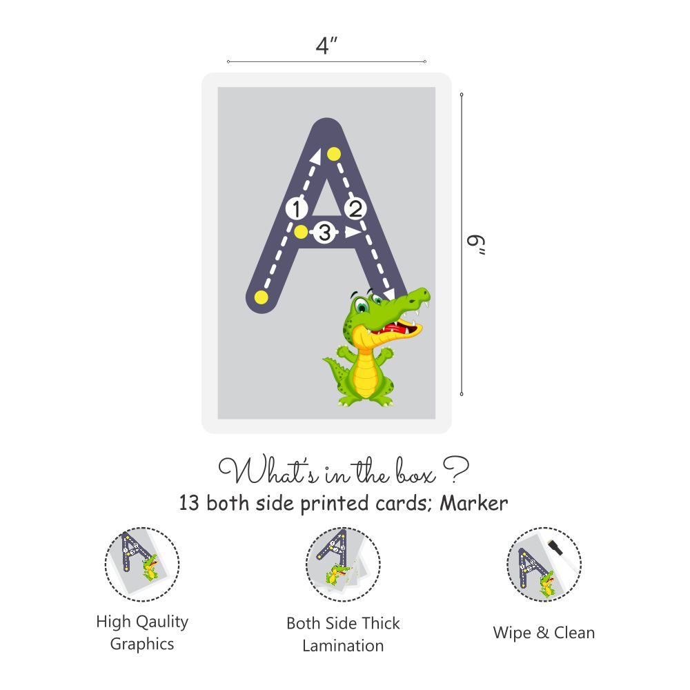 Uppercase ABC Rewritable Flashcards / Tracing mats
