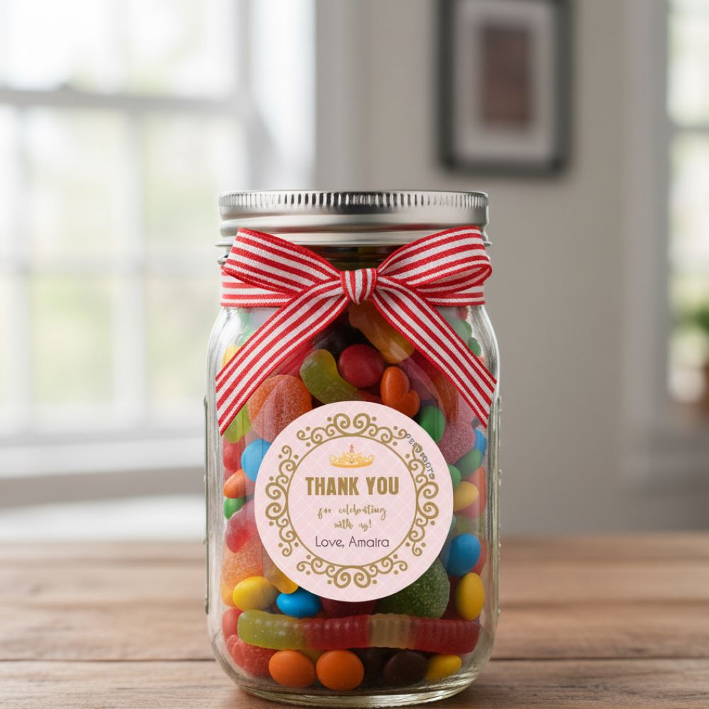 Personalised Round Thank You Label