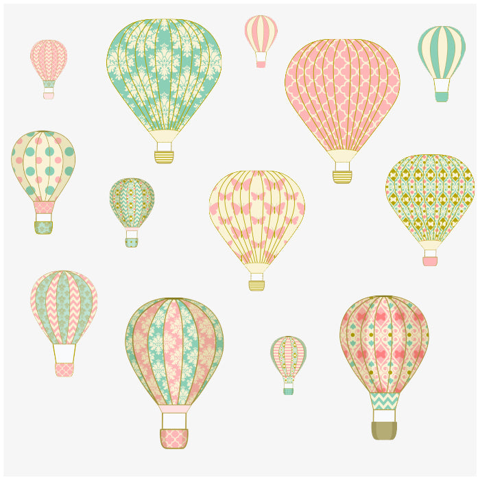 Vintage Hot Air Balloons Wall Sticker