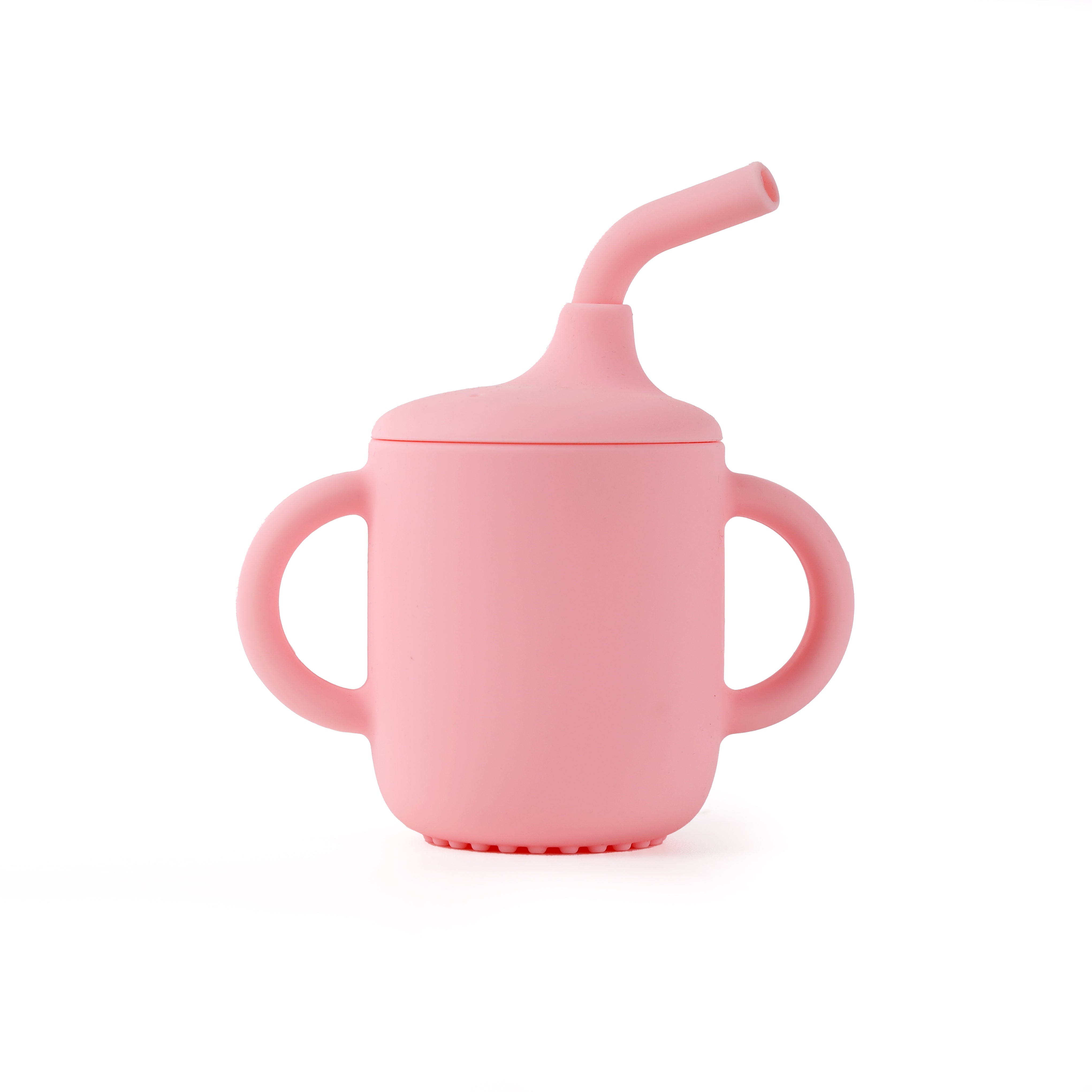 Silicone Pink Cup with Straw