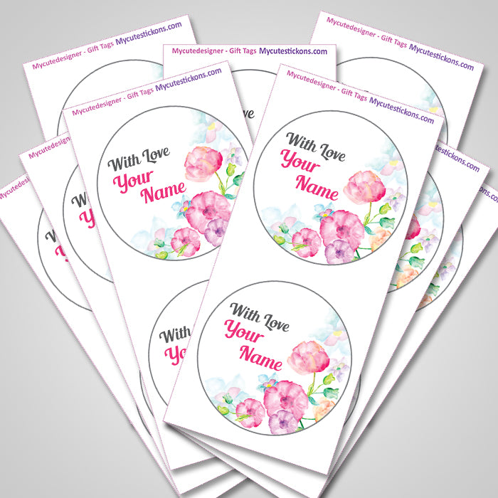 Personalised Gift Sticker - Watercolor - Set of 60