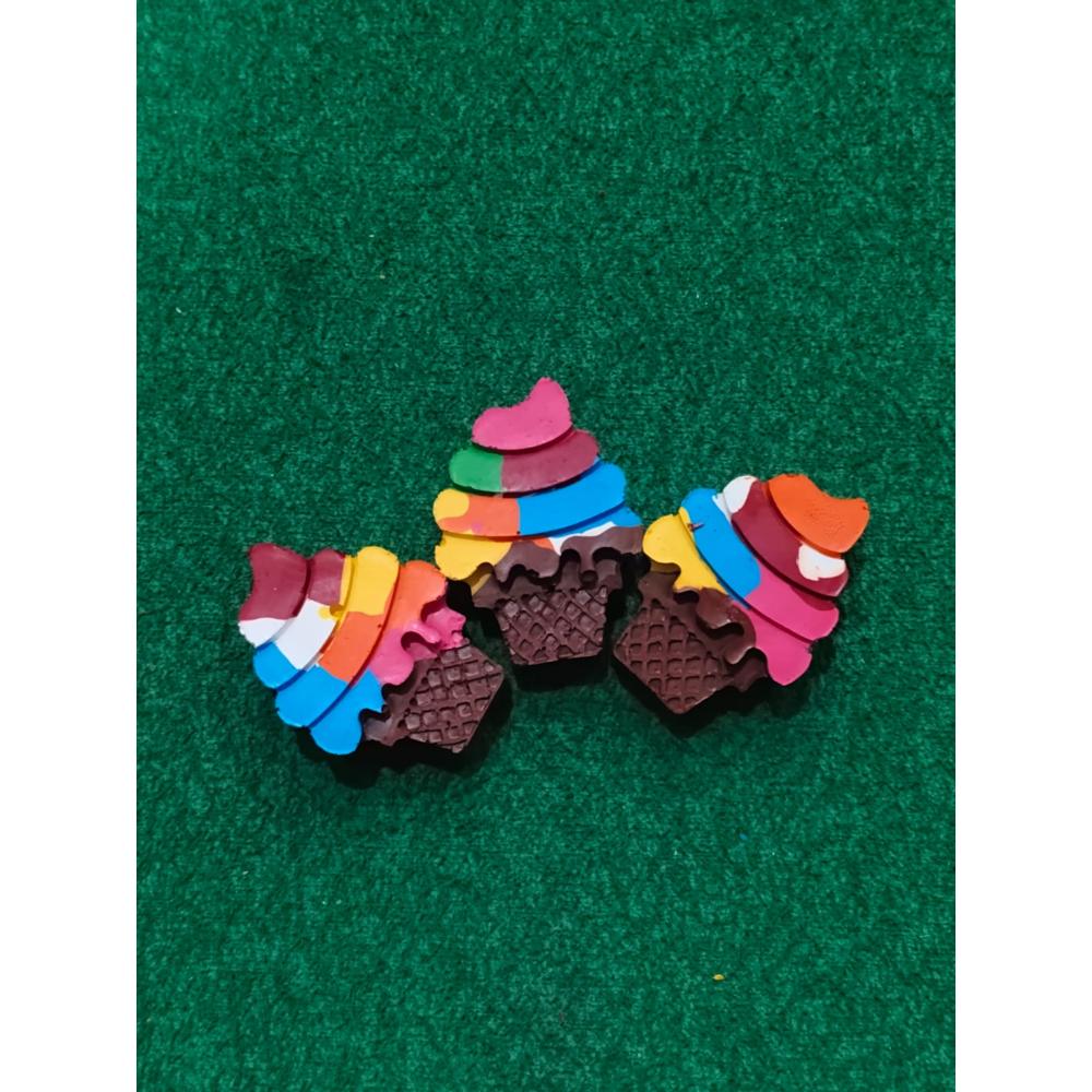 Peekado Handmade Ice-Cream Shaped Crayons – Set of 3 | Non-Toxic | BIS Certified | Safe for Kids 3+