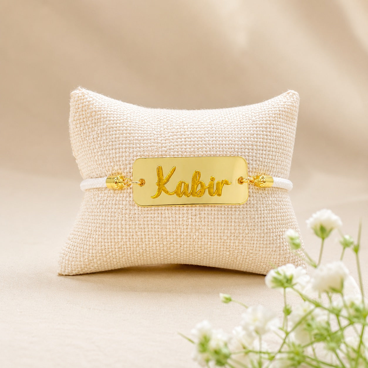 Personalized Gold Acrylic Name Rakhi