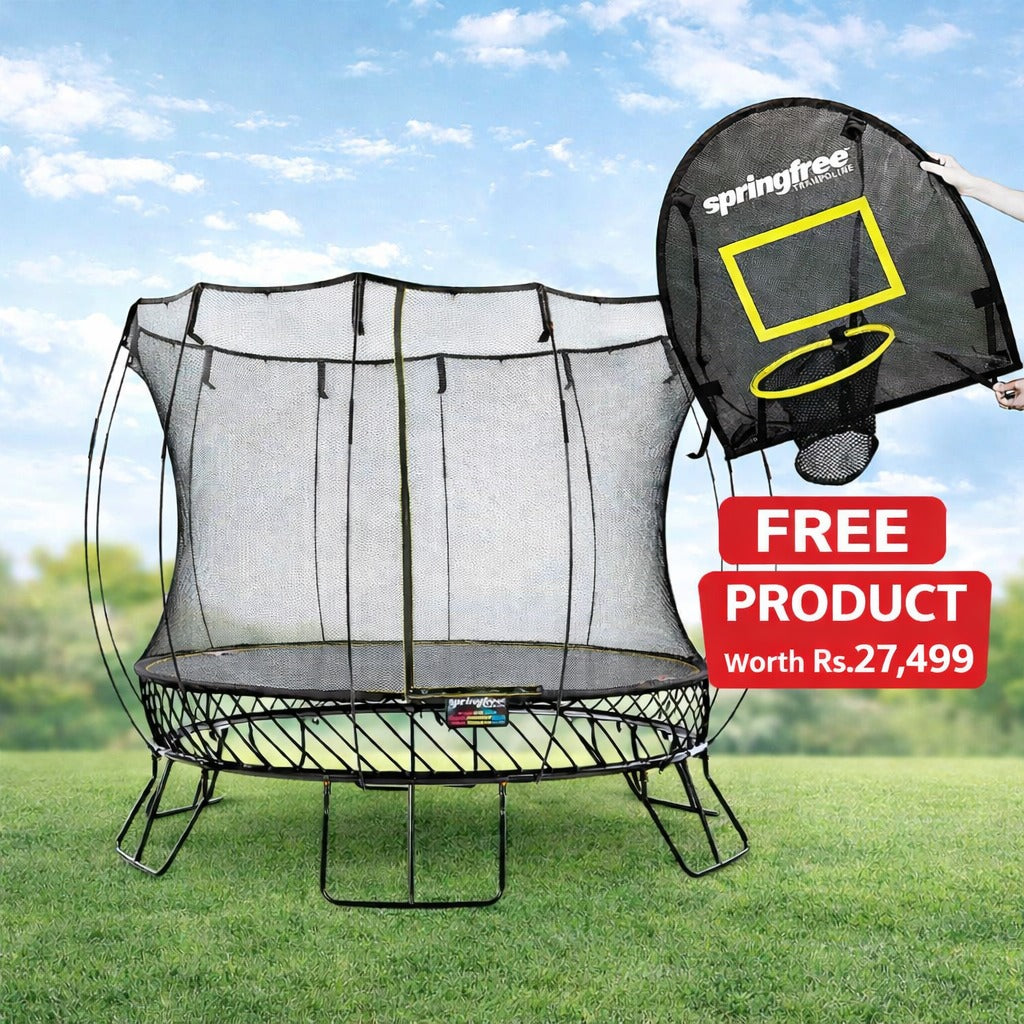 Springfree Compact Round Trampoline With Enclosure (Free Product Worth Rs.27,499)