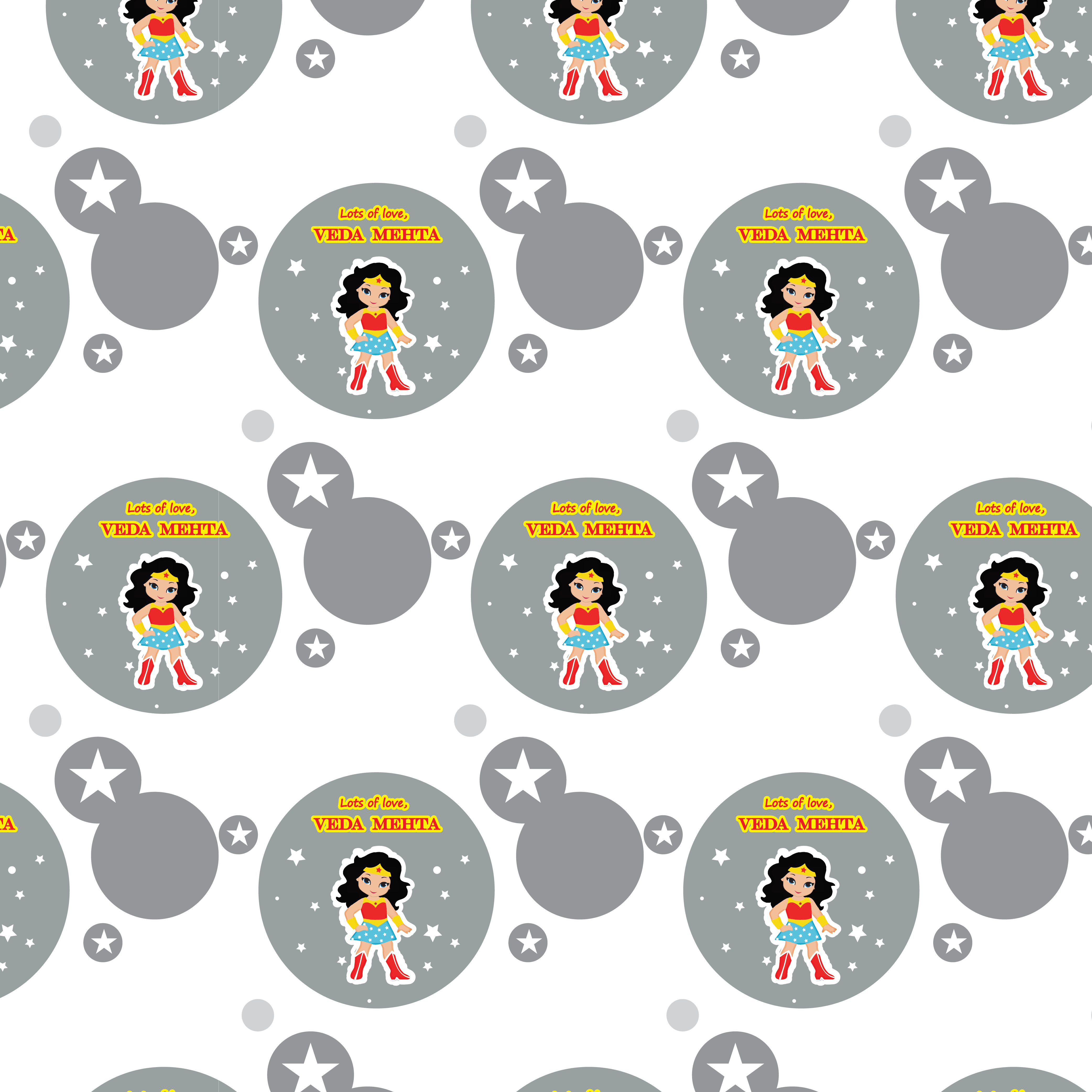 Personalised Gift Wrapping Paper (Girl)