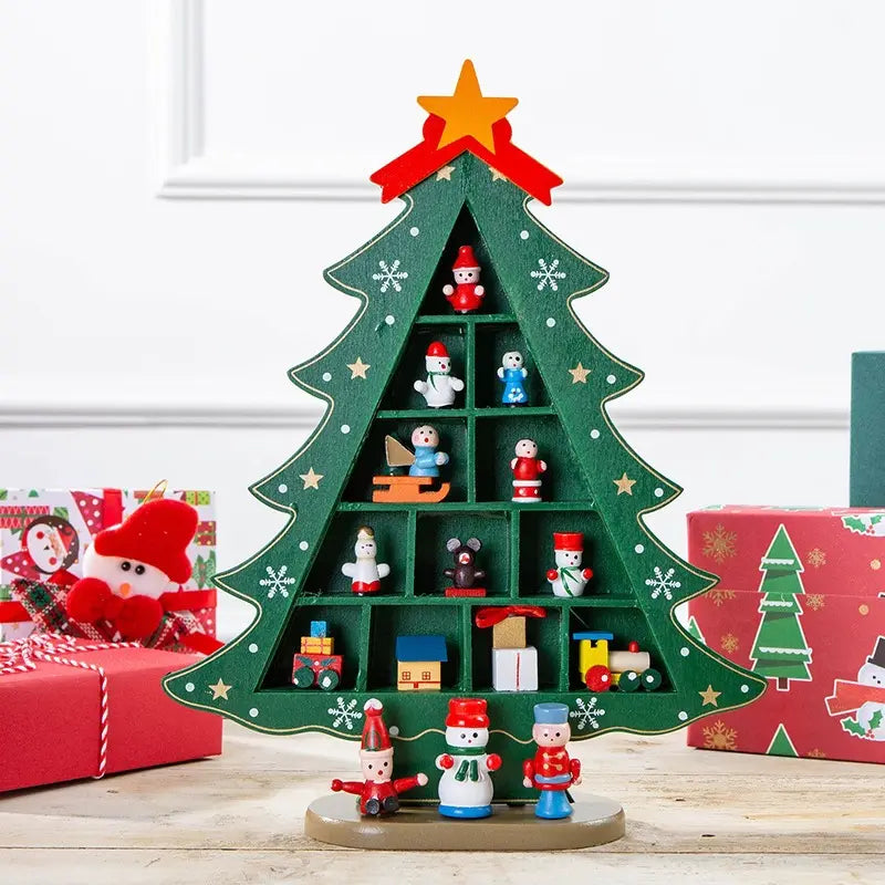 Wooden DIY Starry Snowflake Tabletop Tree