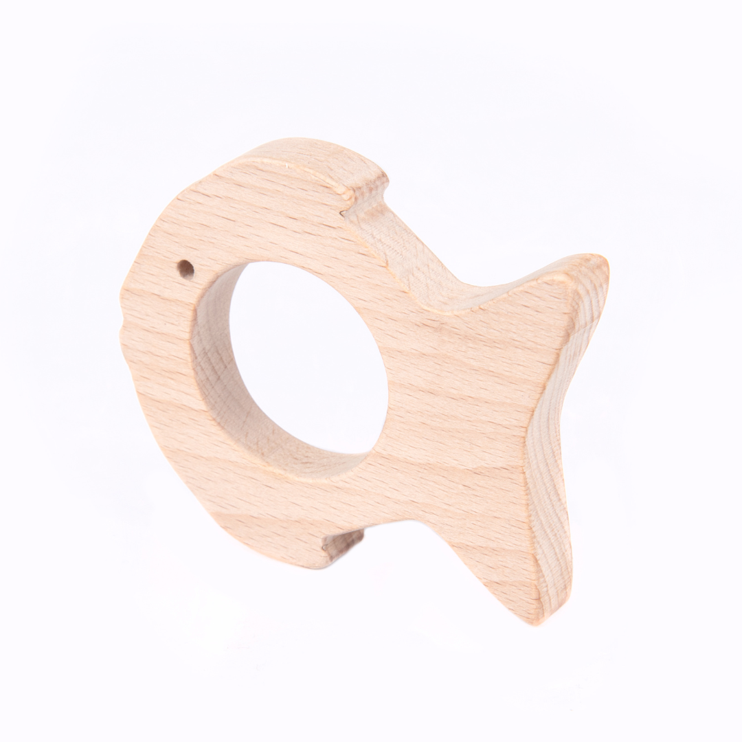 NESTA TOYS Wooden Fish Teether (Beech Wood)