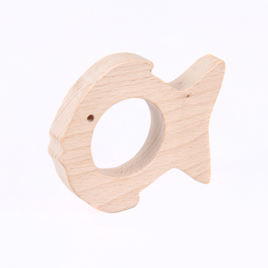NESTA TOYS Wooden Fish Teether (Beech Wood)