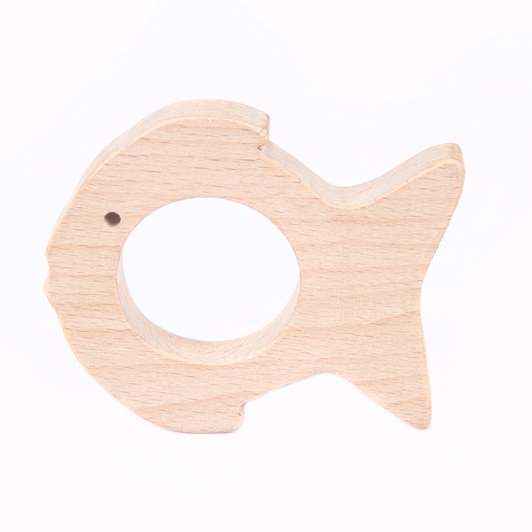 NESTA TOYS Wooden Fish Teether (Beech Wood)