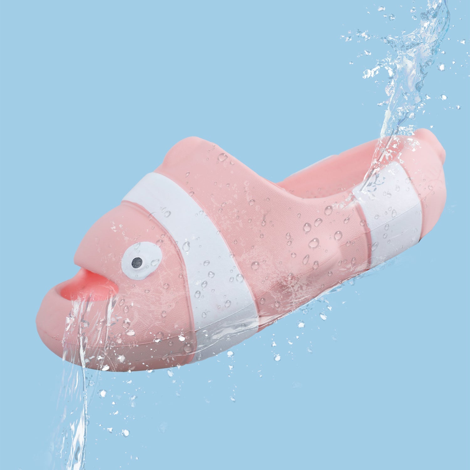 Baby Moo Nemo Waterproof Soft Slippers Anti-Skid Sliders - Pink - Baby Moo