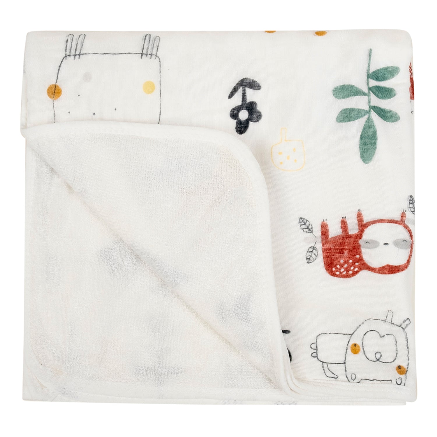 Baby Moo Zoo 100% Cotton Ultra Soft Eco Friendly Absorbent Towel - White
