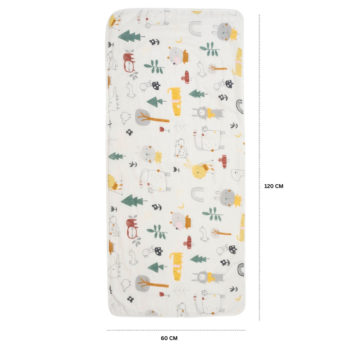 Baby Moo Zoo 100% Cotton Ultra Soft Eco Friendly Absorbent Towel - White