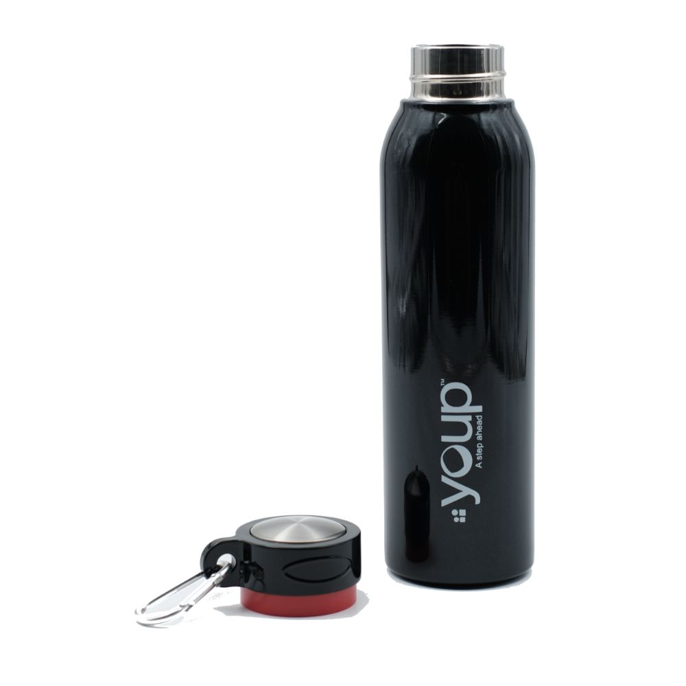 Youp Thermosteel Insulated Black Color Water Bottle Spirit - 500 Ml