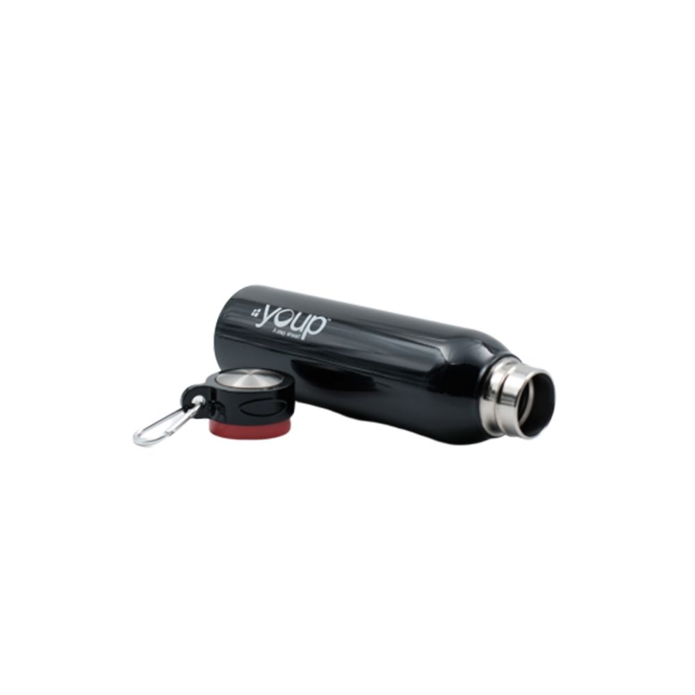 Youp Thermosteel Insulated Black Color Water Bottle Spirit - 500 Ml