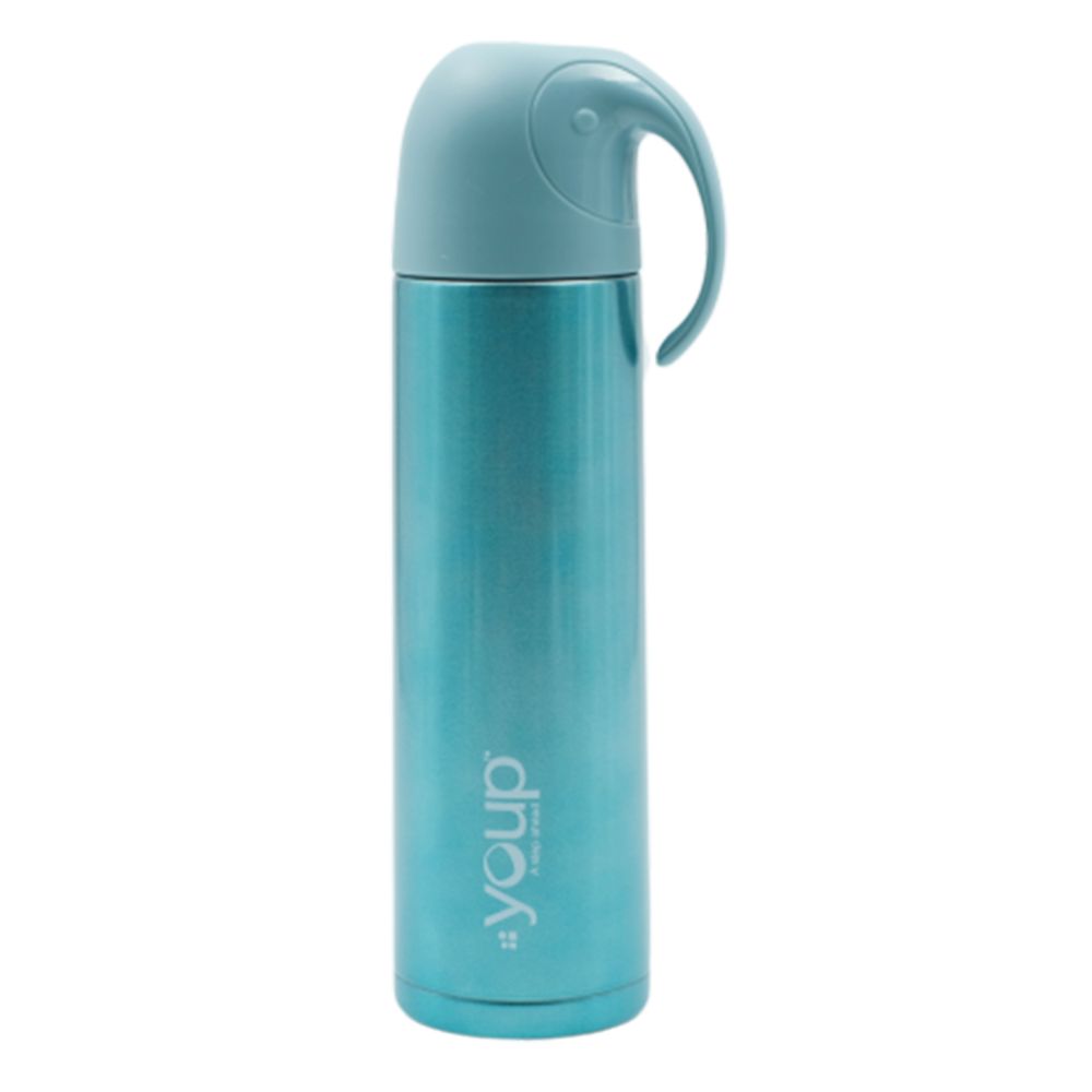 Youp Thermosteel Insulated Blue Color Water Bottle With Handle Containing Cup Cap Yp512 - 500 Ml