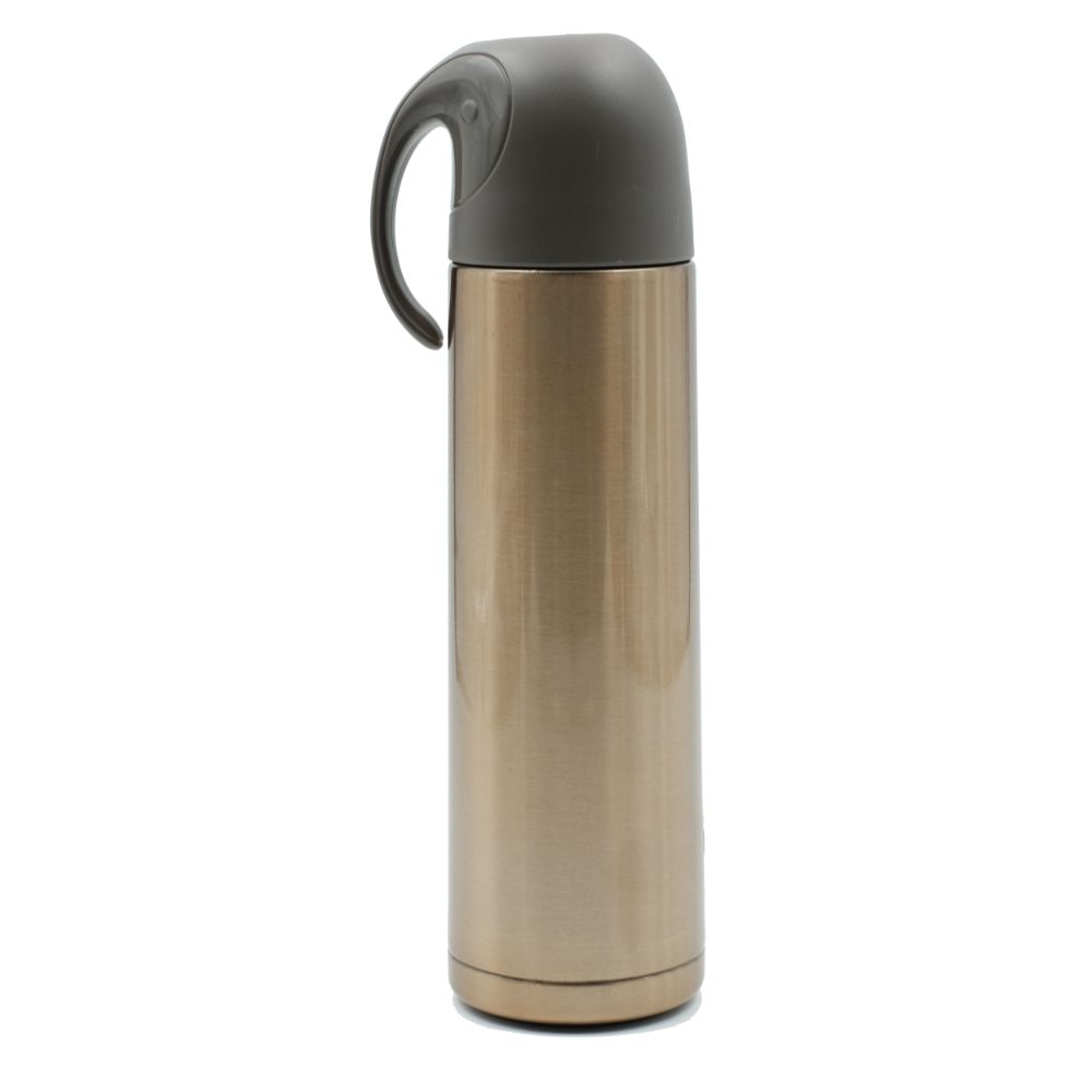 Youp Thermosteel Insulated Gold Color Water Bottle With Handle Containing Cup Cap Yp512 - 500 Ml