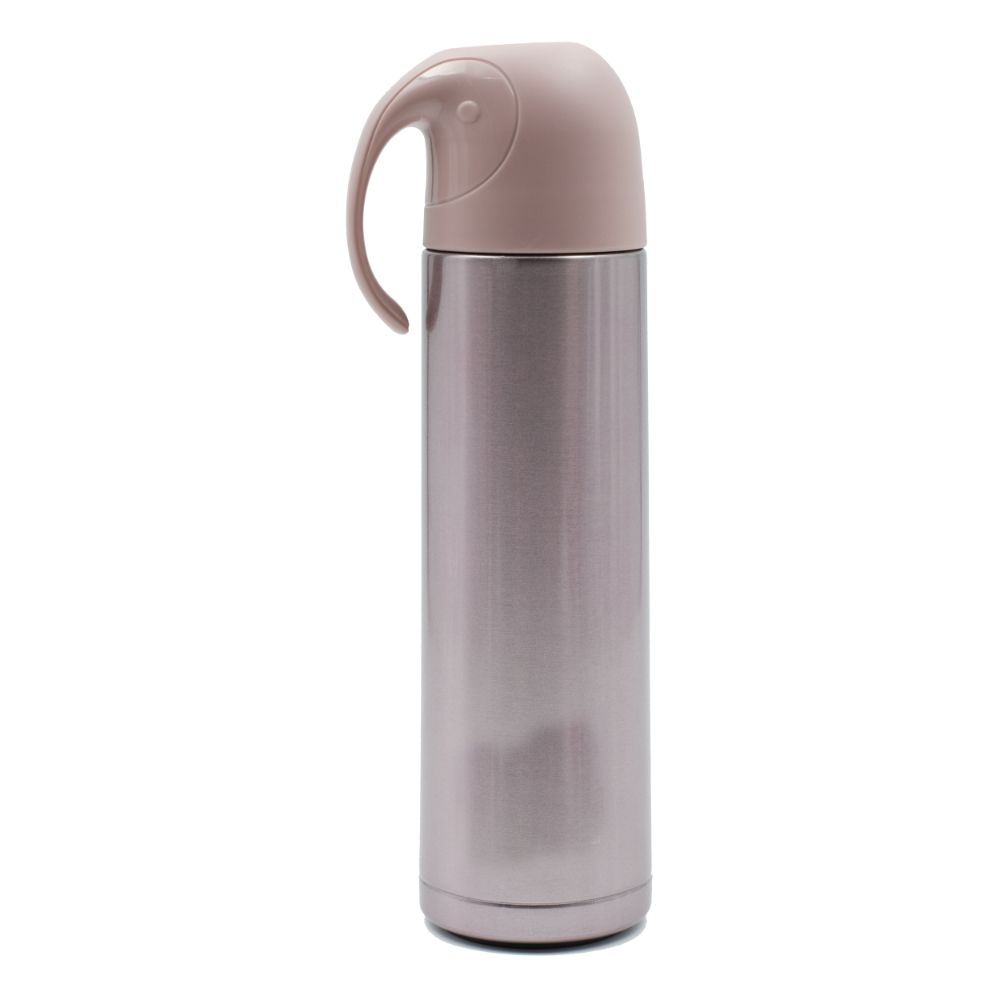 Youp Thermosteel Insulated Metallic Pink Color Water Bottle With Handle Containing Cup Cap Yp512 - 500 Ml