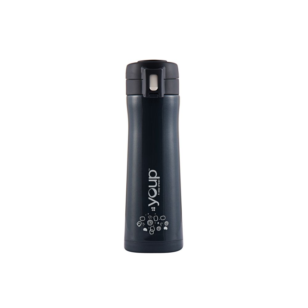 Youp Thermosteel Insulated Dark Grey Color Water Bottle Orchid - 500 Ml