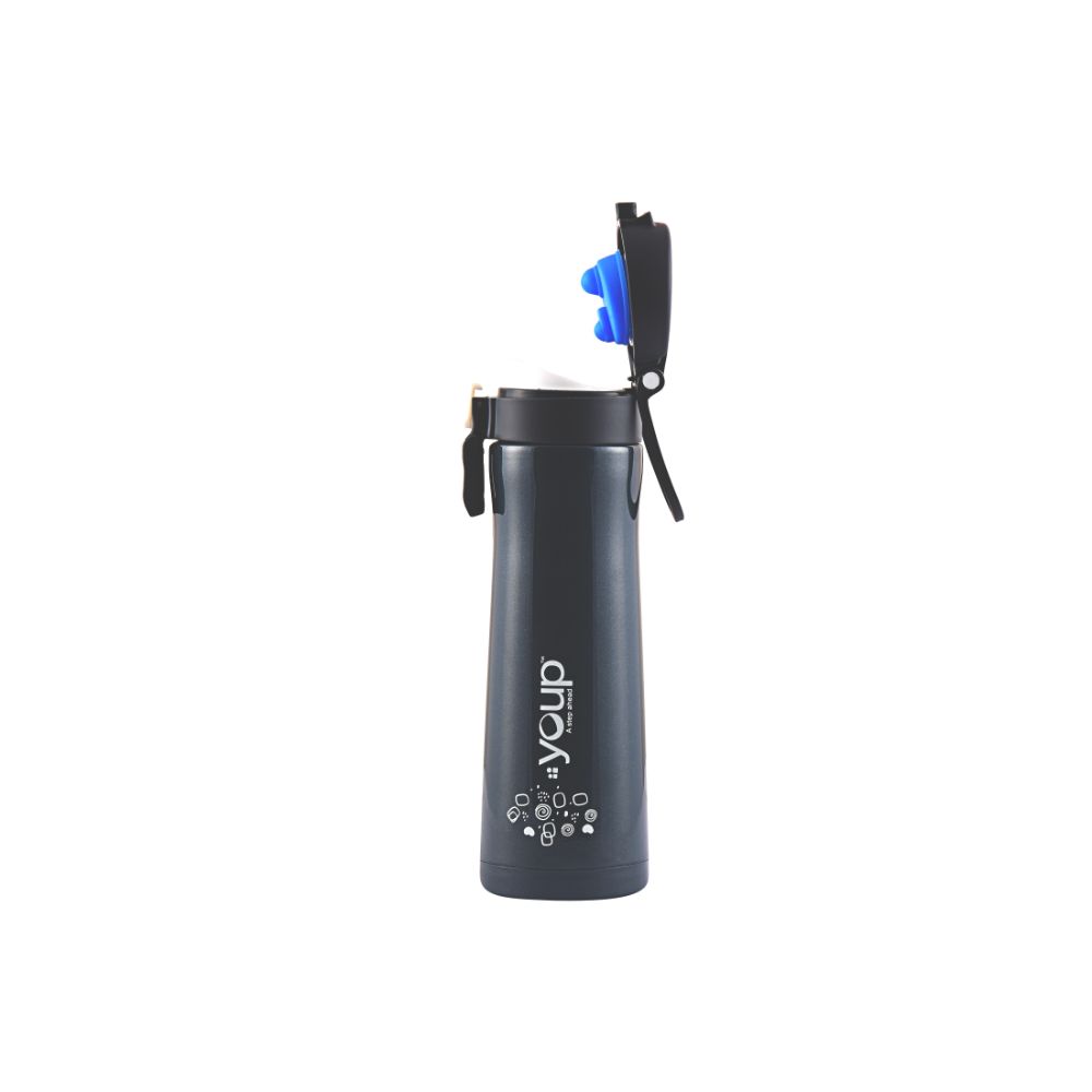 Youp Thermosteel Insulated Dark Grey Color Water Bottle Orchid - 500 Ml