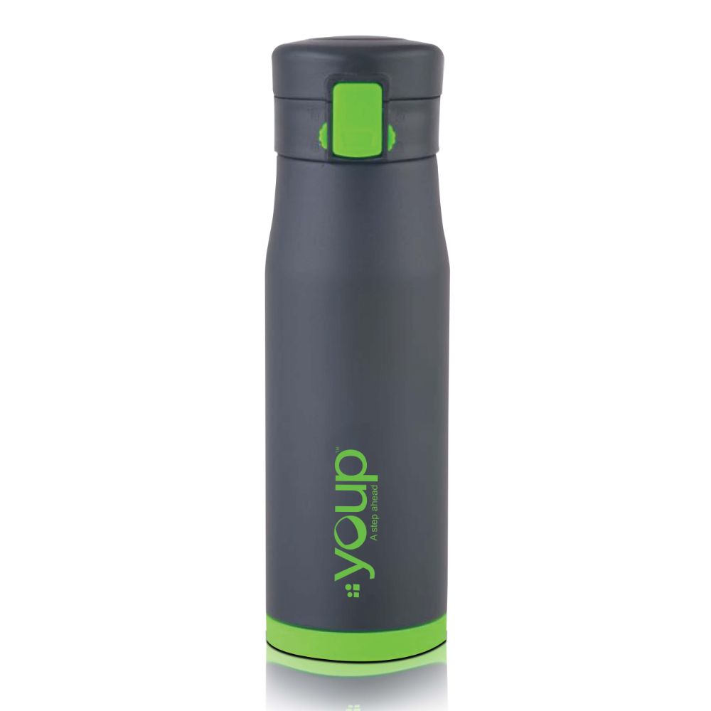 Youp Thermosteel Insulated Green Color Water Bottle Blacky - 600 Ml