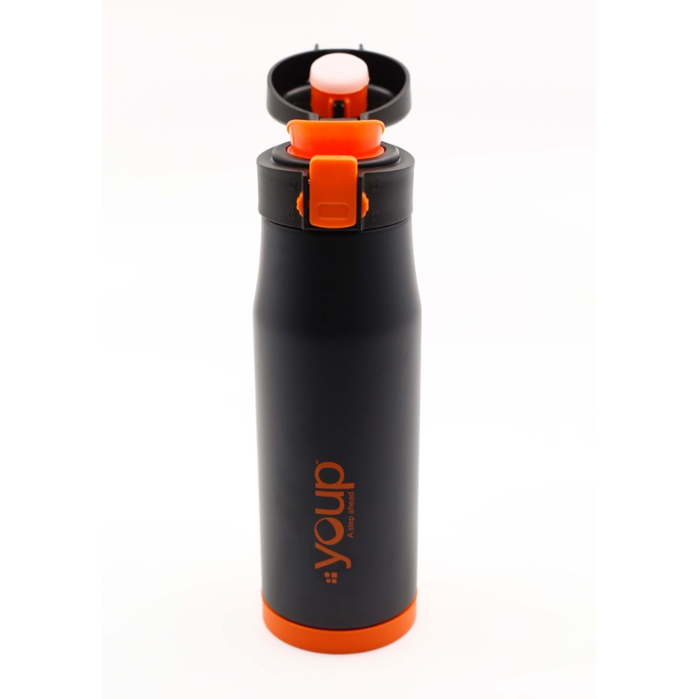 Youp Thermosteel Insulated Orange Color Water Bottle Blacky - 600 Ml