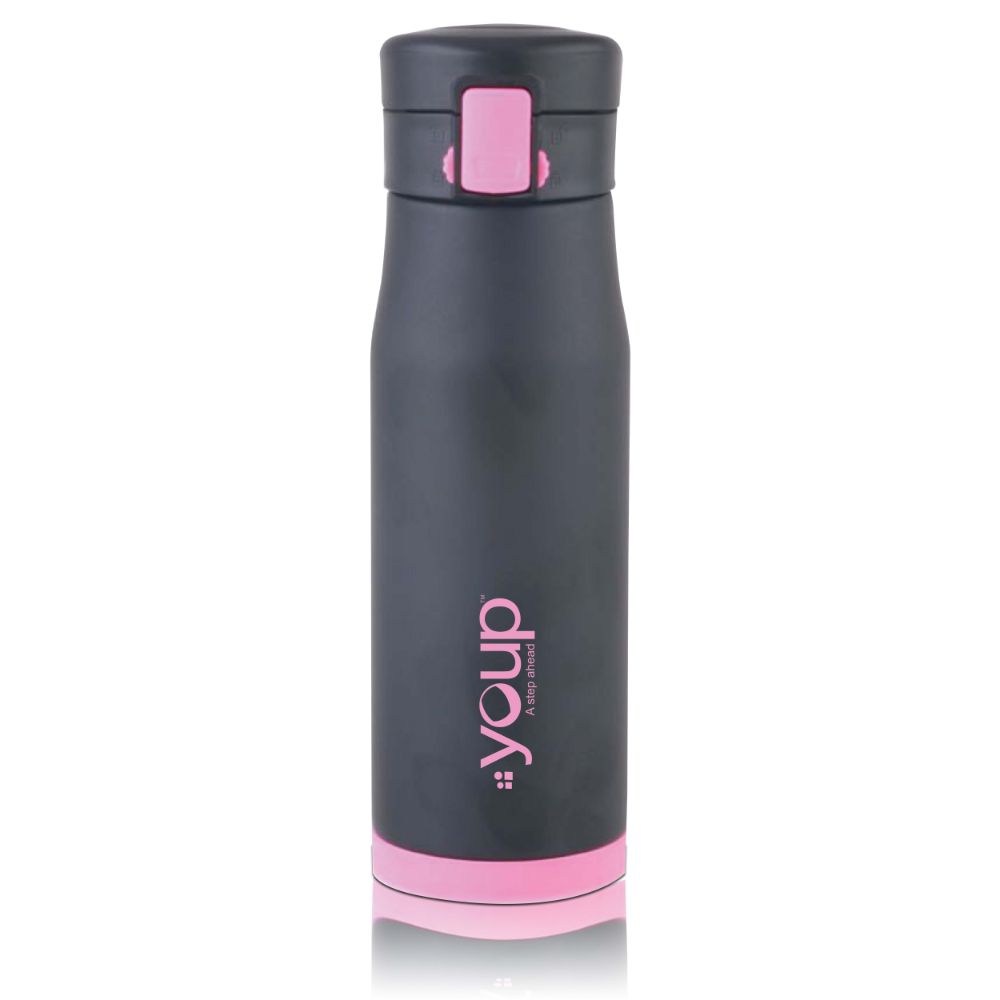 Youp Thermosteel Insulated Pink Color Water Bottle Blacky - 600 Ml