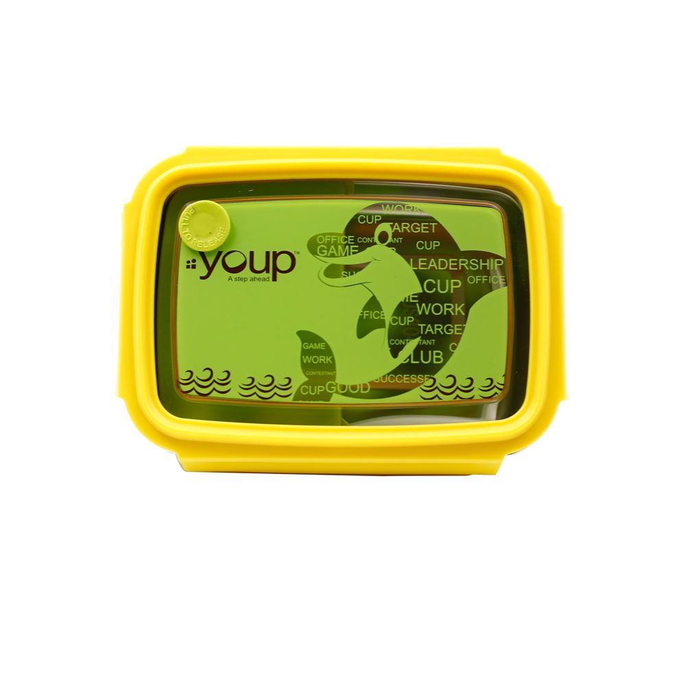 Youp Stainless Steel Yellow And Green Color Kids Lunch Box Ypl8001 - 800 Ml